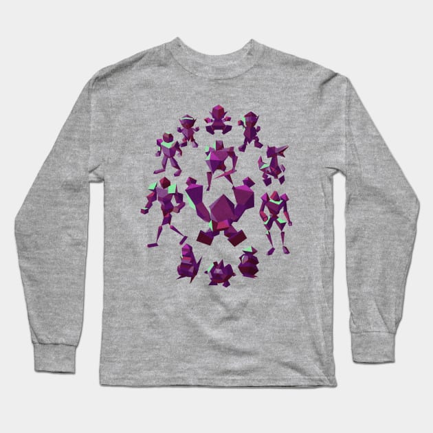 Fighting Polygon Shirt! Long Sleeve T-Shirt by theasterism